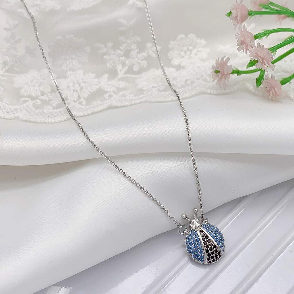 80929  كوليه سلفر  ياعثوب روديوم  فصوص نانو ازرق ماركة واي اس اكس