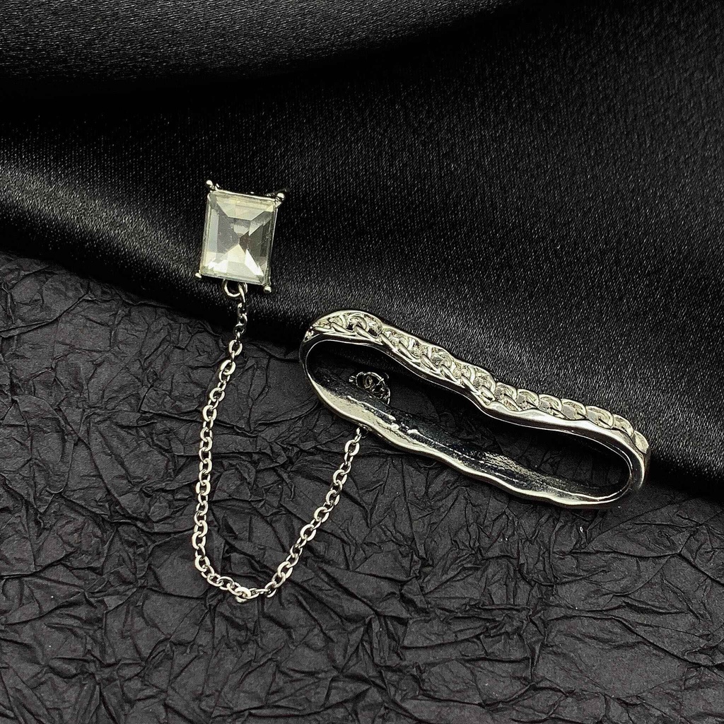 34479   حلق سلفر بريمة  عمود فضة عيار 925  ماركة ماريا  فص كريستال