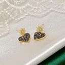 34444    حلق جولد بريمة قلب عمود فضة عيار 925  ماركة ماريا فصوص ماركزت