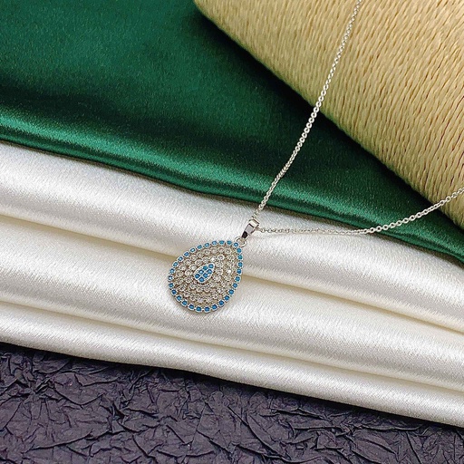 [80932] 80932  كوليه سلفر دمعة روديوم  فصوص نانو الوان ماركة واي اس اكس
