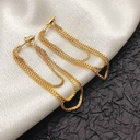 34506 حلق جولد بريمة سلاسل عمود فضة عيار 925  ماركة ماريا